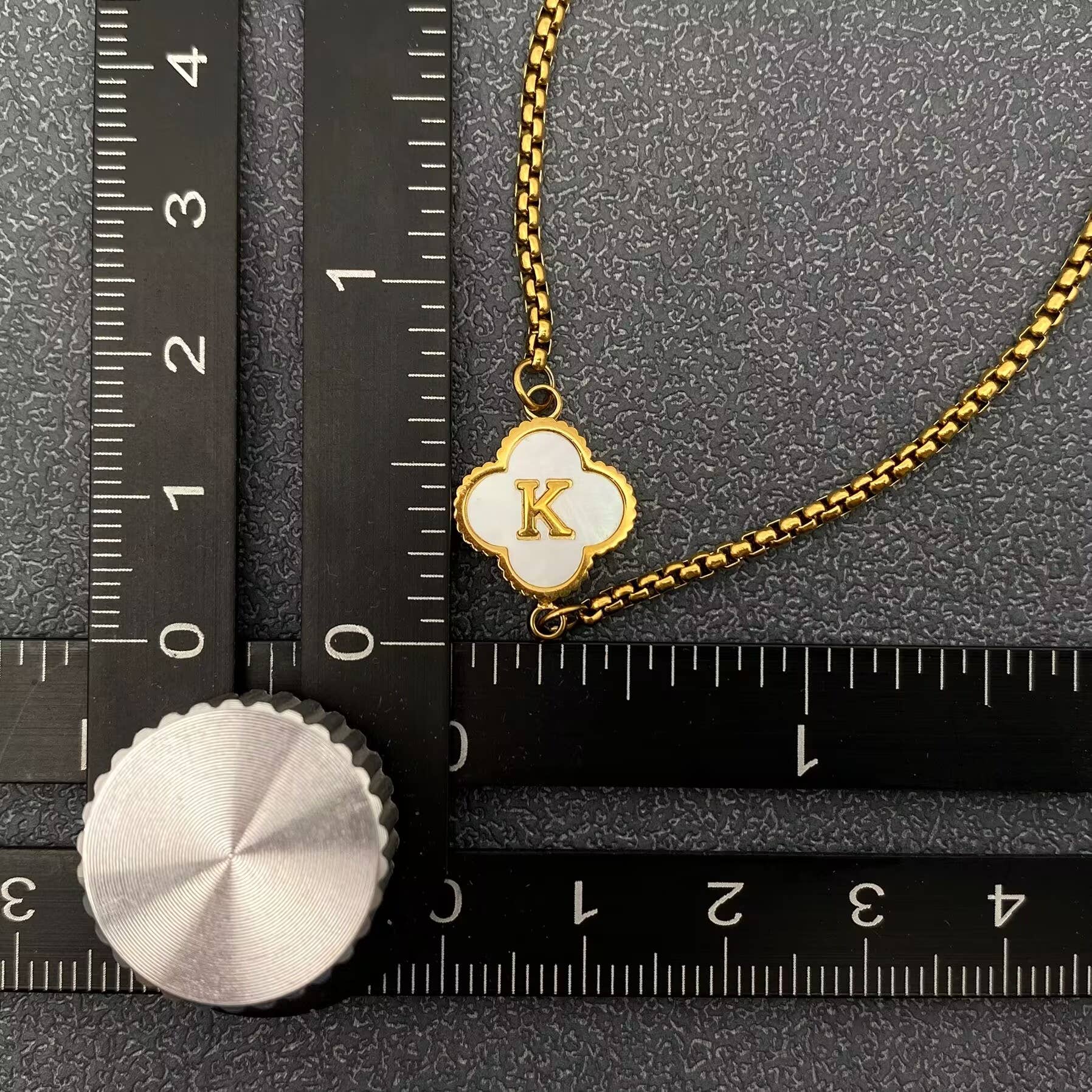 Mio Queena - Wholesale Charm/Dangle Bracelet - Initials Shell Clover Charm 18K Golden SS Bracelets - FGS2