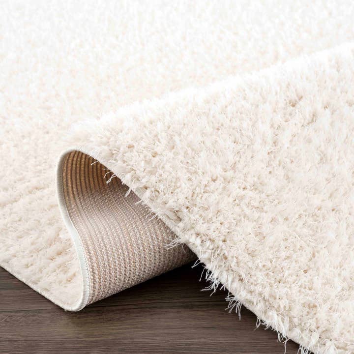 Hauteloom - Wholesale Area Rug - Faina Solid Cream Shag Rug Washable10
