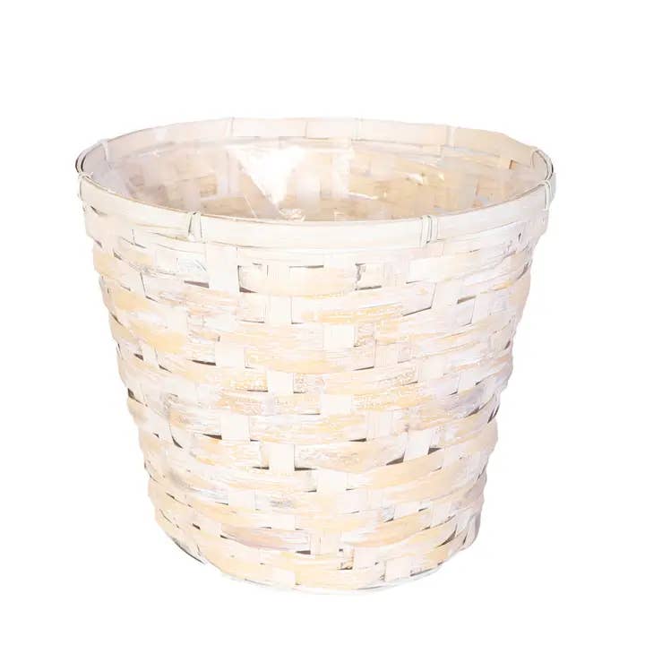 SWS BASKETS AND HOME DECOR - Wholesale Plant Pot - Bamboo Baskets Floral Accessories Containers with Liner-12"1