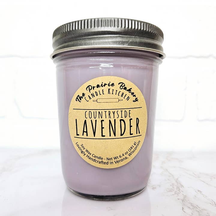 Countryside Lavender | Calming Scented Soy Wax Candle for wholesale by The Prairie Bakery Candle Kitchen LLC