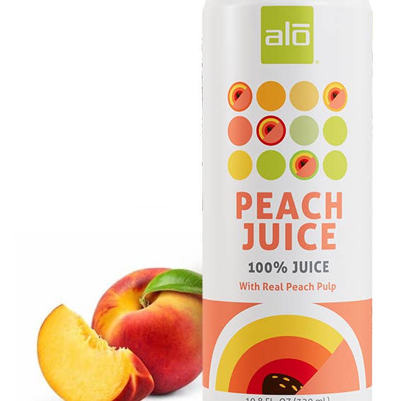 Peach Juice/ 100% JUICE/ 10.8 fl oz pack of 12 for wholesale by ALO drink
