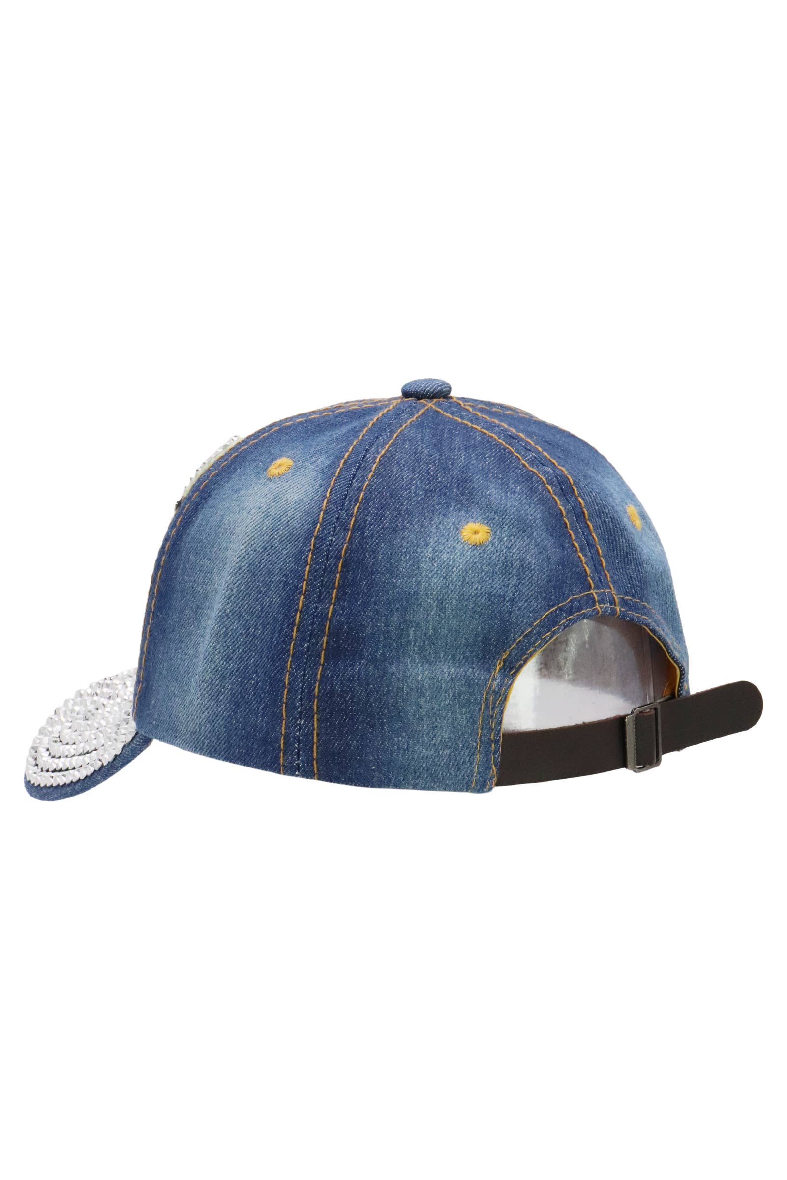 Cap Zone - Wholesale Baseball Cap - Women's - Butterfly Bling Rhinestone Denim Blue Baseball Cap5