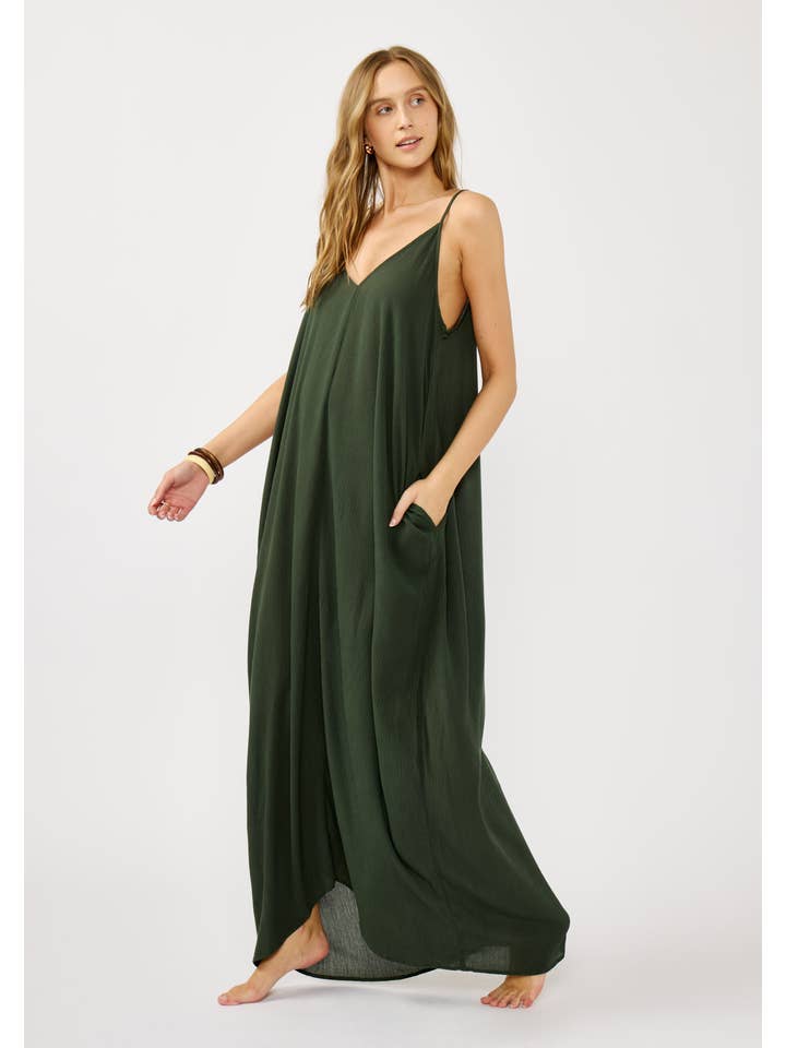 Lovestitch - Wholesale Dress - Women's - The Original V-Neck Cocoon Maxi Dress with Pockets