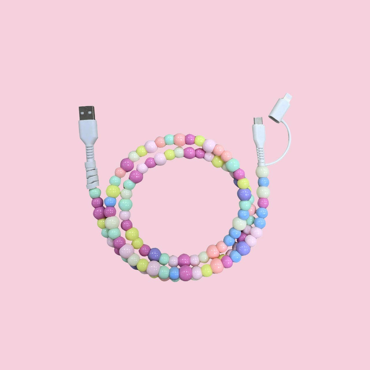 APHISON - Wholesale Charging Cable - Beaded Data Cable 2 in 1 type-c to ip150