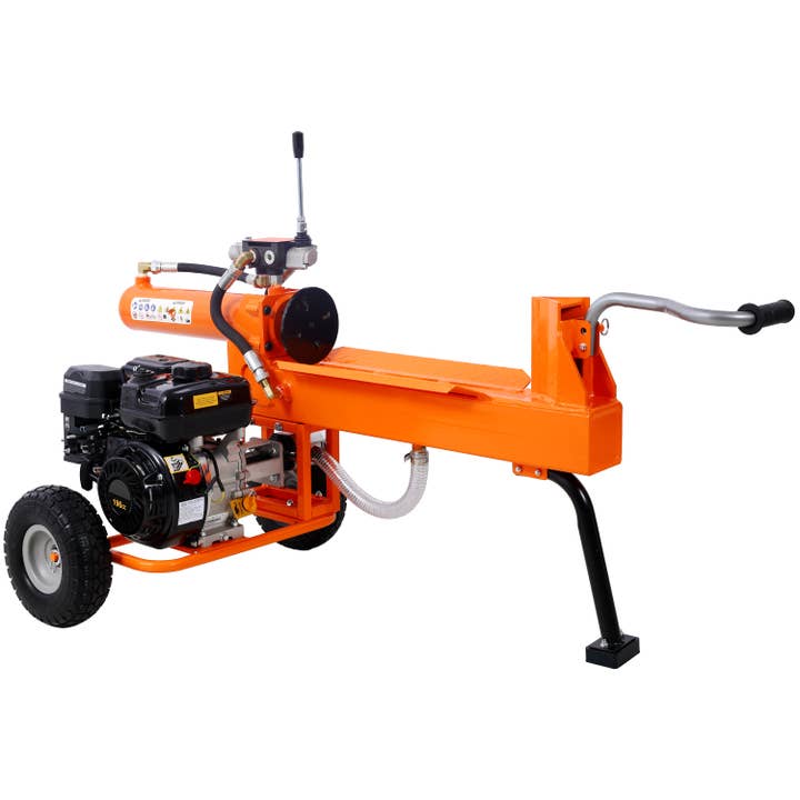 Log Splitter Portable 20 Ton Auto Return Ram System Gear Pump 7Hp Engine Horizontal Full Beam Steel Wedge Firewood Splitting Forestry Harvesting,Epa Compliant, Orange Color Black Orange Steel for wholesale by Orange County Decor