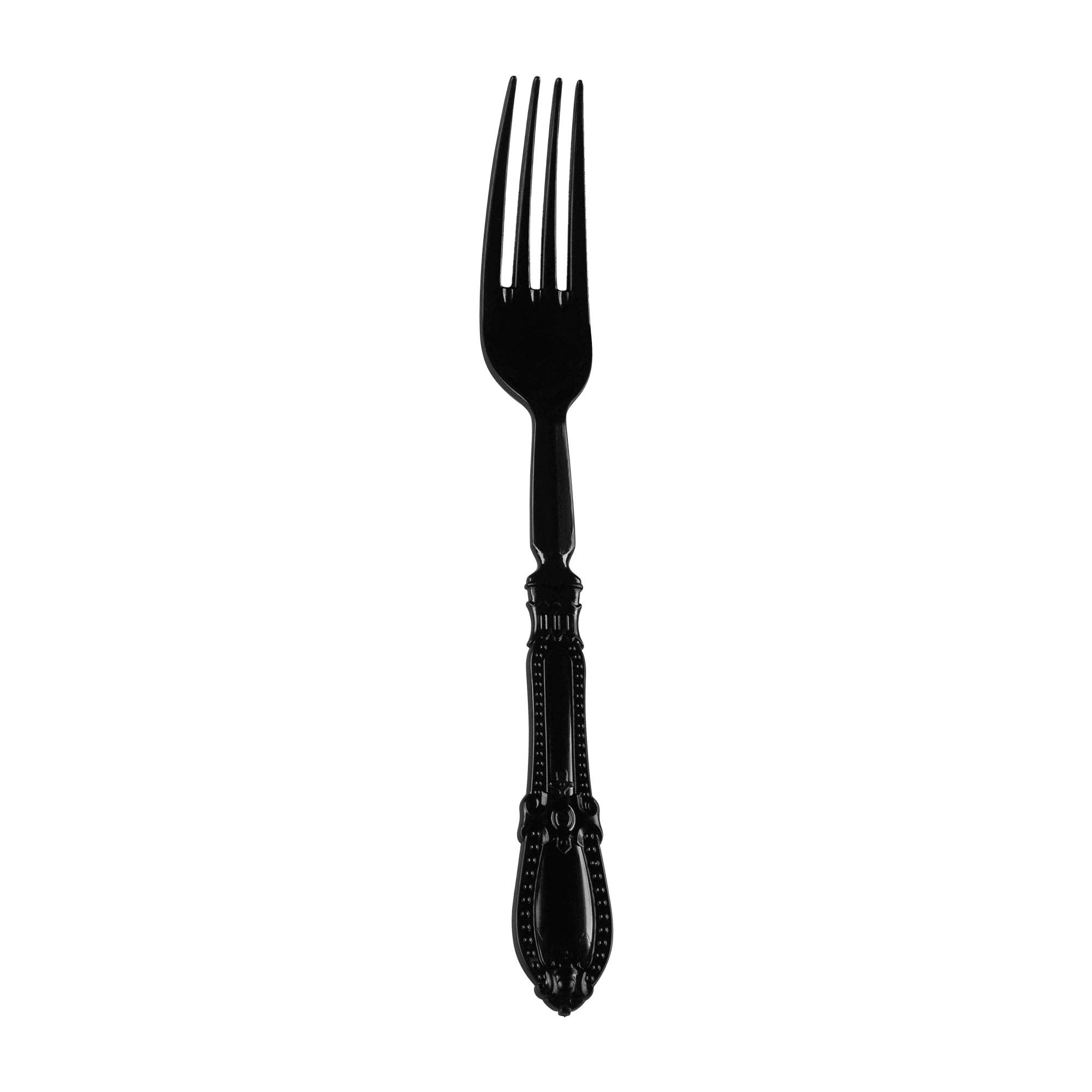 Smarty had a Party - Wholesale Disposable Tableware Pack - Black Baroque Disposable Plastic Dinner Forks - 20 pcs0