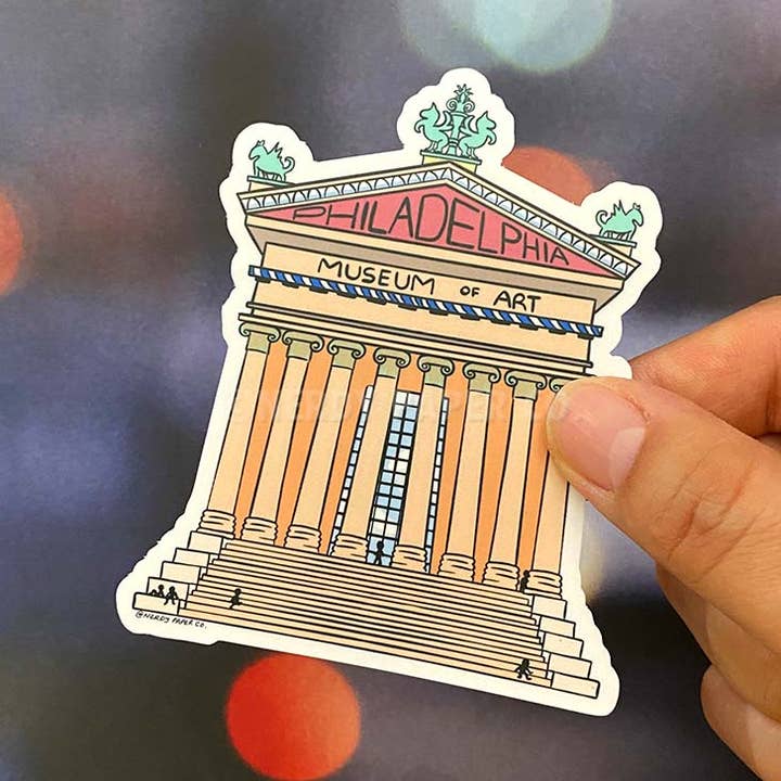 Philly Museum of Art - Hand Drawn Vinyl Decal for wholesale by NERDY PAPER CO.
