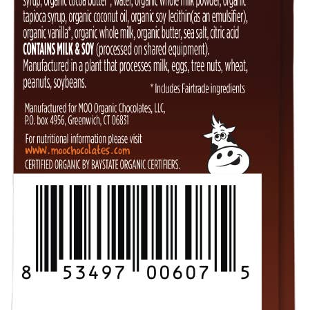 MOO Organic Chocolates - Wholesale Chocolate Bar - Organic Dark Chocolate Salted Caramel Mini Bars, 0.7 oz2