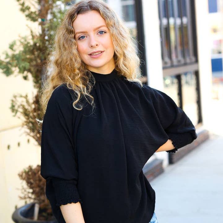 Black Smocked Three Quarter Sleeve Tie Back Top (Open Pack) and other Purchase Wholesale quarter back. Free Returns & Net 60 Terms on Faire trending on Faire.