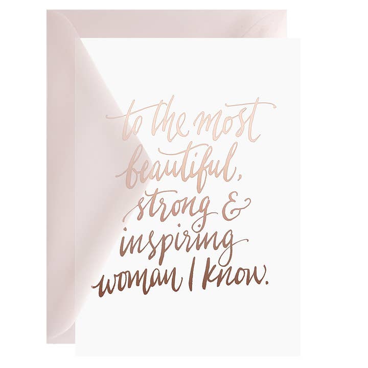 Beautiful Inspiring Woman Rose Gold Foil Card With Envelope for wholesale by GALINA DIXON