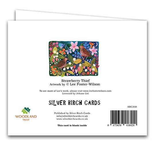 Silver Birch Cards - Wholesale Everyday Greeting Card - Blank Greeting Card ''Strawberry Thief"1