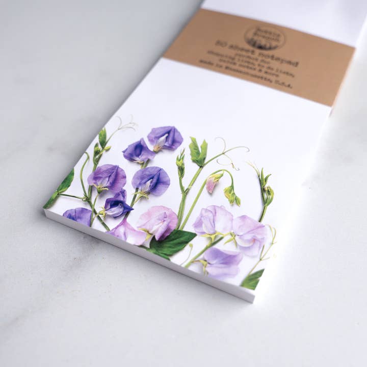 Notepad - Sweet Peas for wholesale by Bottle Branch
