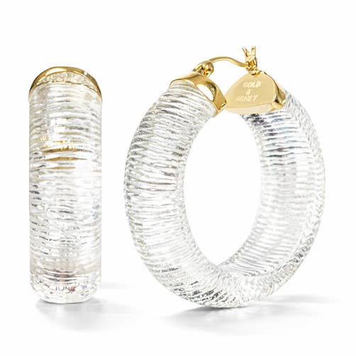 1,25 "heldere diamant geslepen brede hoepels voor wholesale door Gold & Honey