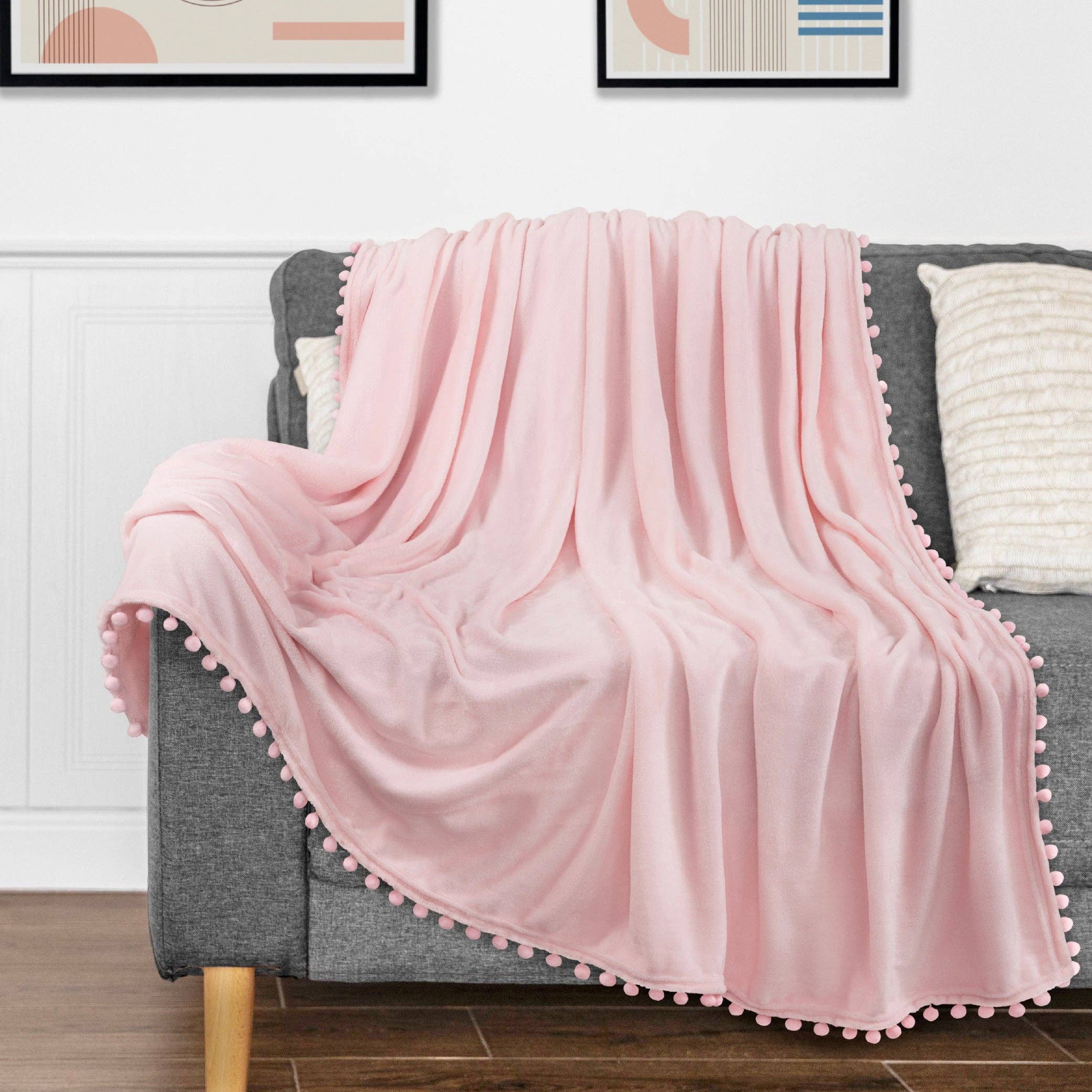 Pavilia – wholesale Prydnadsfilt – Filt med pompom-fransar126