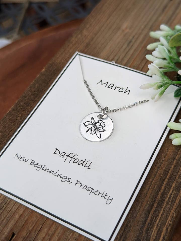 Birth Month Flower Necklaces for wholesale by One Cat To Many