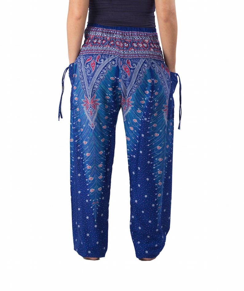 Studio 12 Collective (previously Ethnic Lanna) – Großhandel Hose – Damen – Haremshose Boho mit gesmokter Taille und Taschen - Pfau6