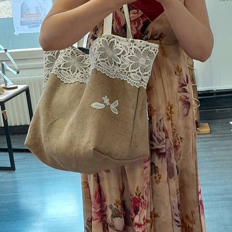 Les Sacs de Théane - Wholesale Tote Bag - Women's - Jute and guipure tote bag4