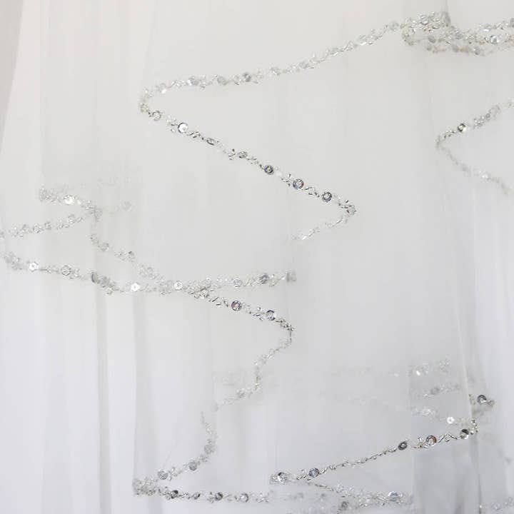 allureweddingjewelry - Wholesale Veil – Women’s - Two Layer or One LayerCrystal Edge Wedding Veil with Blusher13