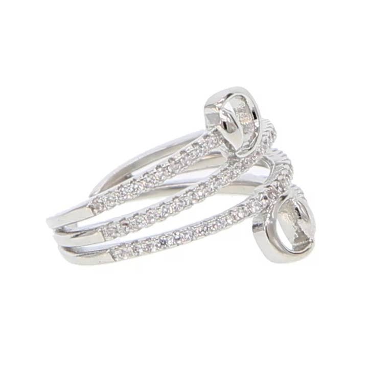 Westrian International - Wholesale Multi-Stone Ring - Sterling Silver Equestrian Snaffle Horse Bit Ring with CZ1