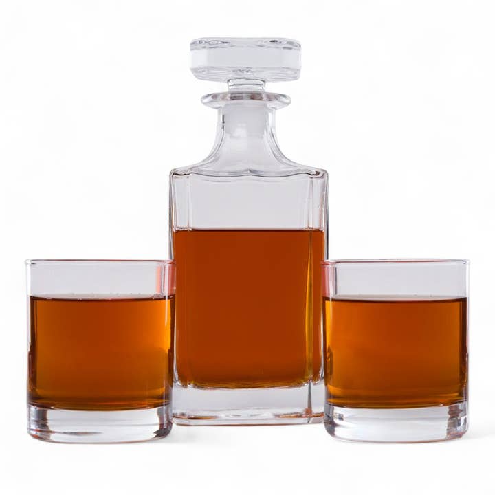 Classic Whiskey Decanter and Whiskey Glass Set for wholesale by The Abby Smith Brands