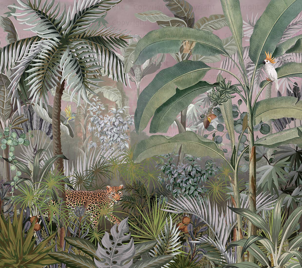 GK Home Decor - Wholesale Wallpaper - Jungle Adventure Vibrant Wildlife Mural with Lush Greenery4