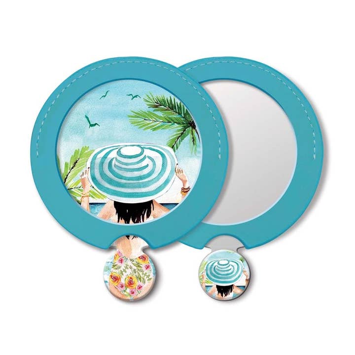 Zakspiegel en etui - Vrouw op het strand voor wholesale door Maison Royal Garden