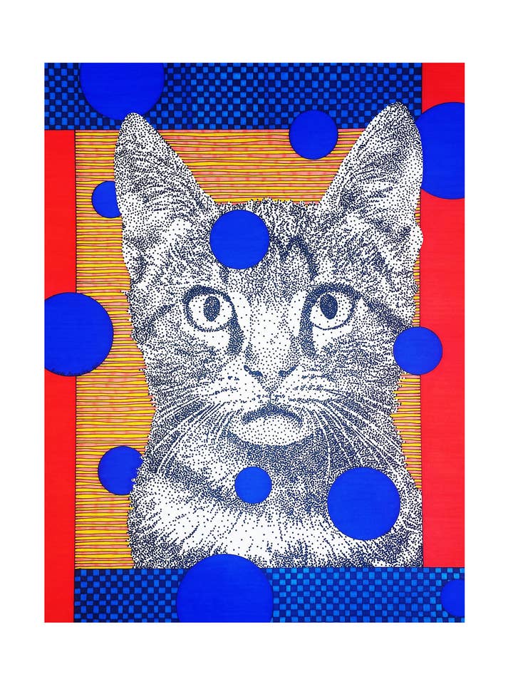 Kitty Face Art Print for wholesale by artisticle