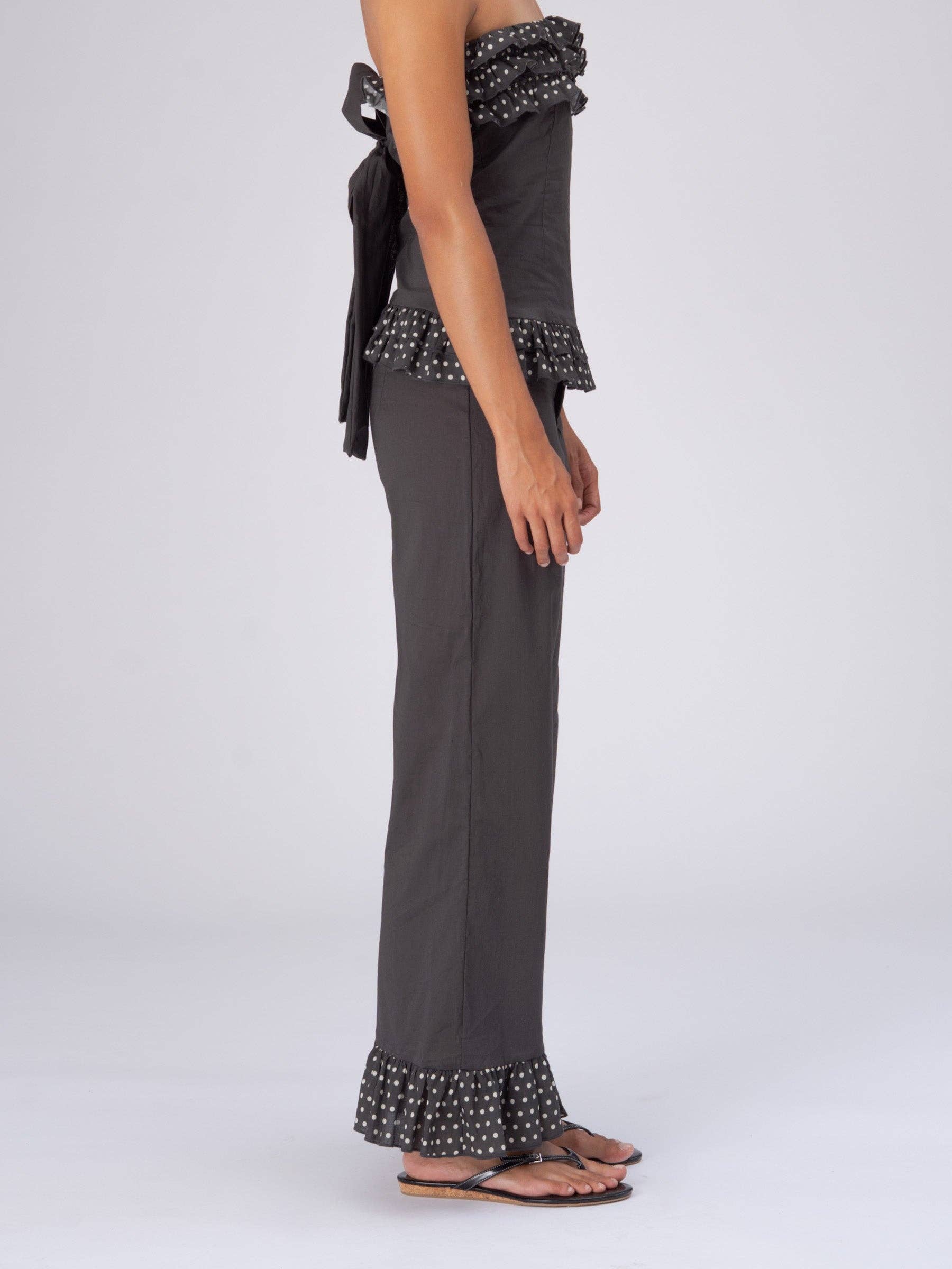 CARMEN SAYS - Wholesale Pants - Women's - Pantalones marrones con lunares de Noctis Night3