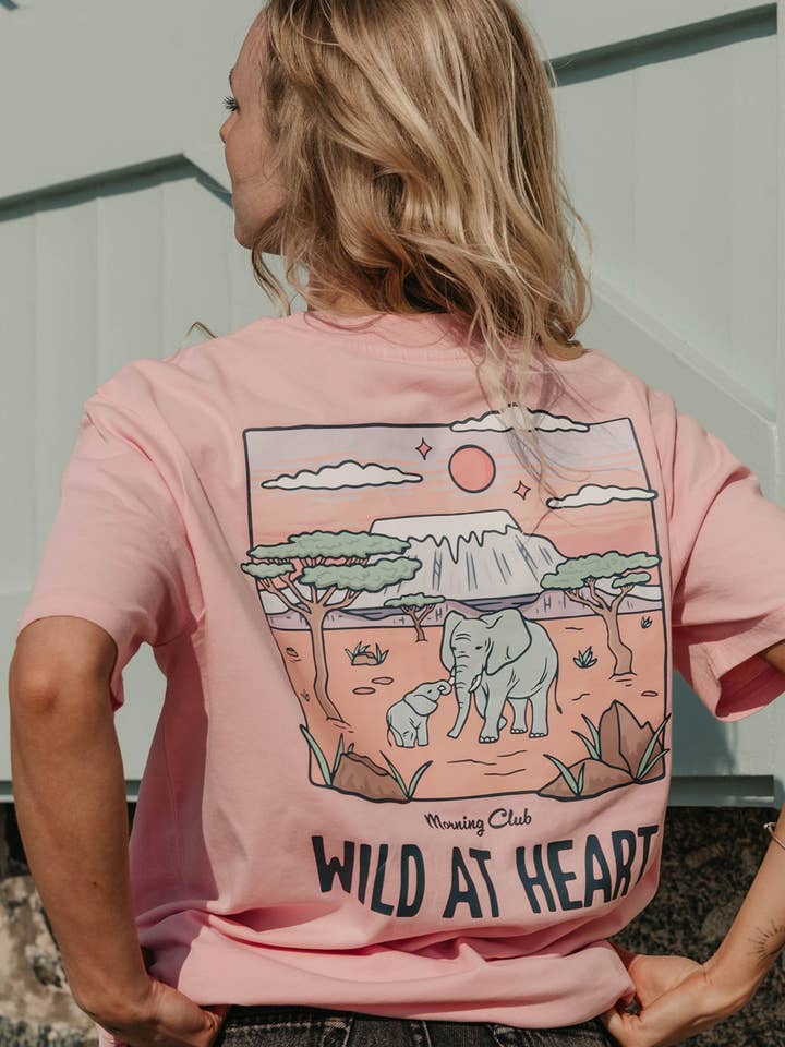 Wild At Heart Organic Cotton T-Shirt for wholesale by Morning Club Clothing