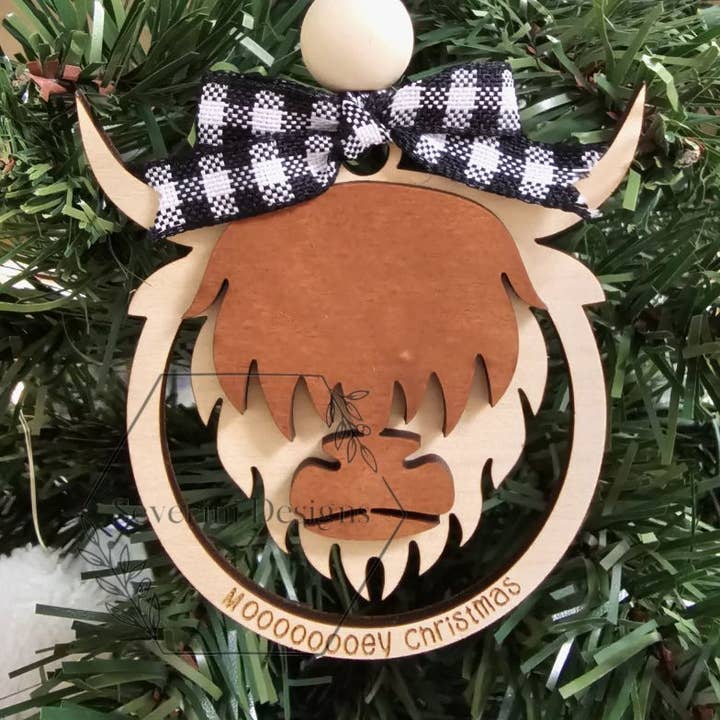Moooooey Christmas Ornament for wholesale by Severini Designs