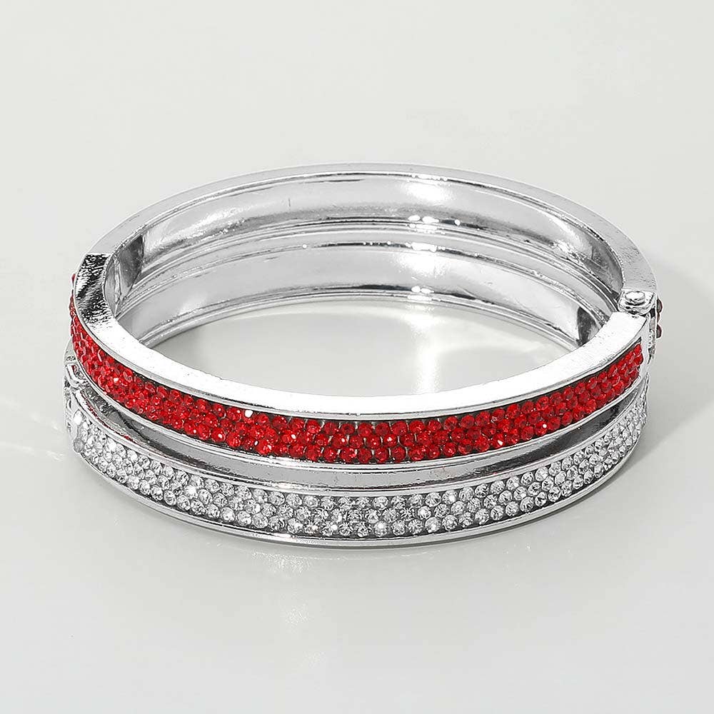 Sensibling Corp. - Vendita all'ingrosso Bracciale a polsino - 2PCS - Braccialetti rigidi con cerniera e strass4