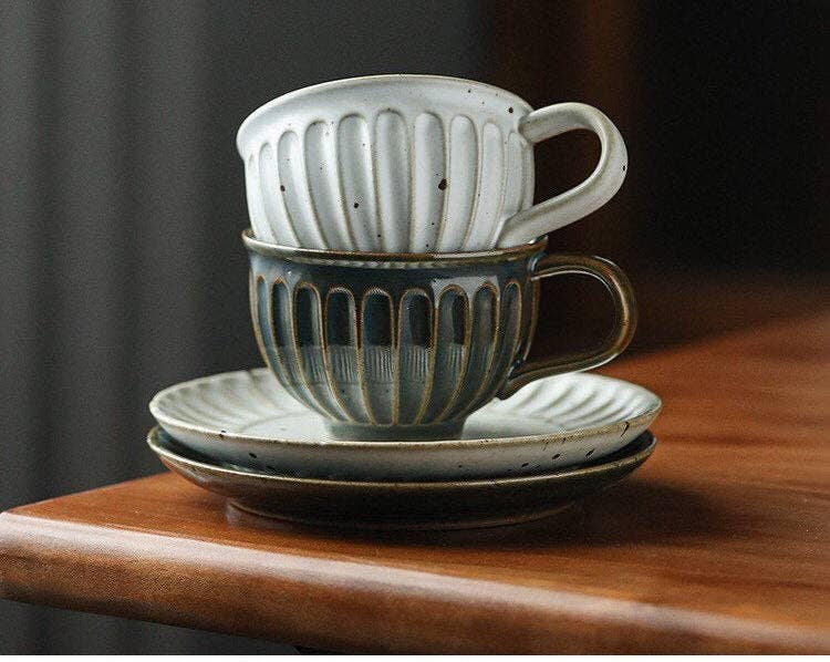 Gohobi （We cover U.S. import duties） - Wholesale Coffee/Tea Cup - Gohobi Handmade Japanese Stoneware Coffee Cup and Saucer Set4