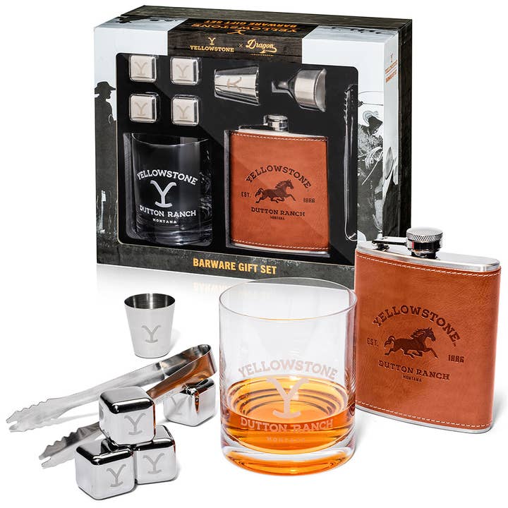 Yellowstone Barware Gift Set for wholesale by Dragon Glassware