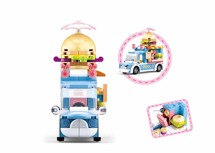 Sluban Europe BV - Wholesale Toy Set - Kids - M38-B0993B/Girl's Dream hamburger trolley3