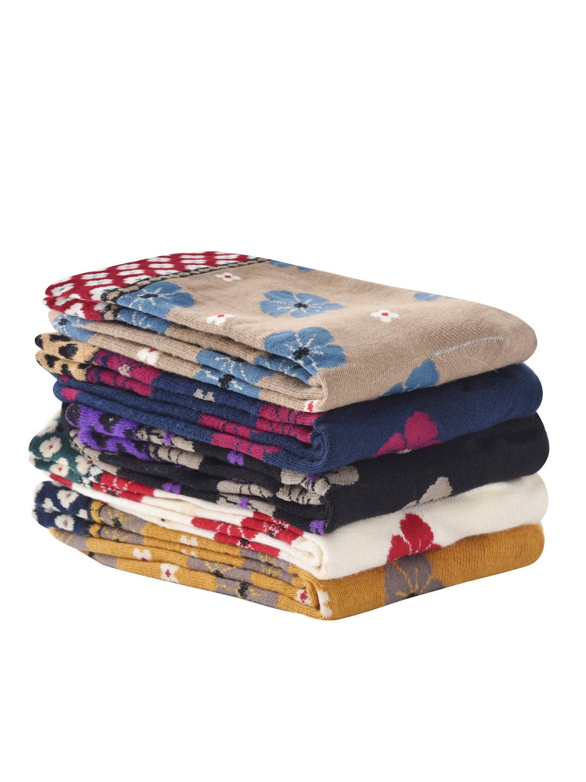 Funkyrel® Atzbranding Limited - Wholesale Socks - Women's - Rufia - Colorful Floral Pattern Mid-Calf Socks12