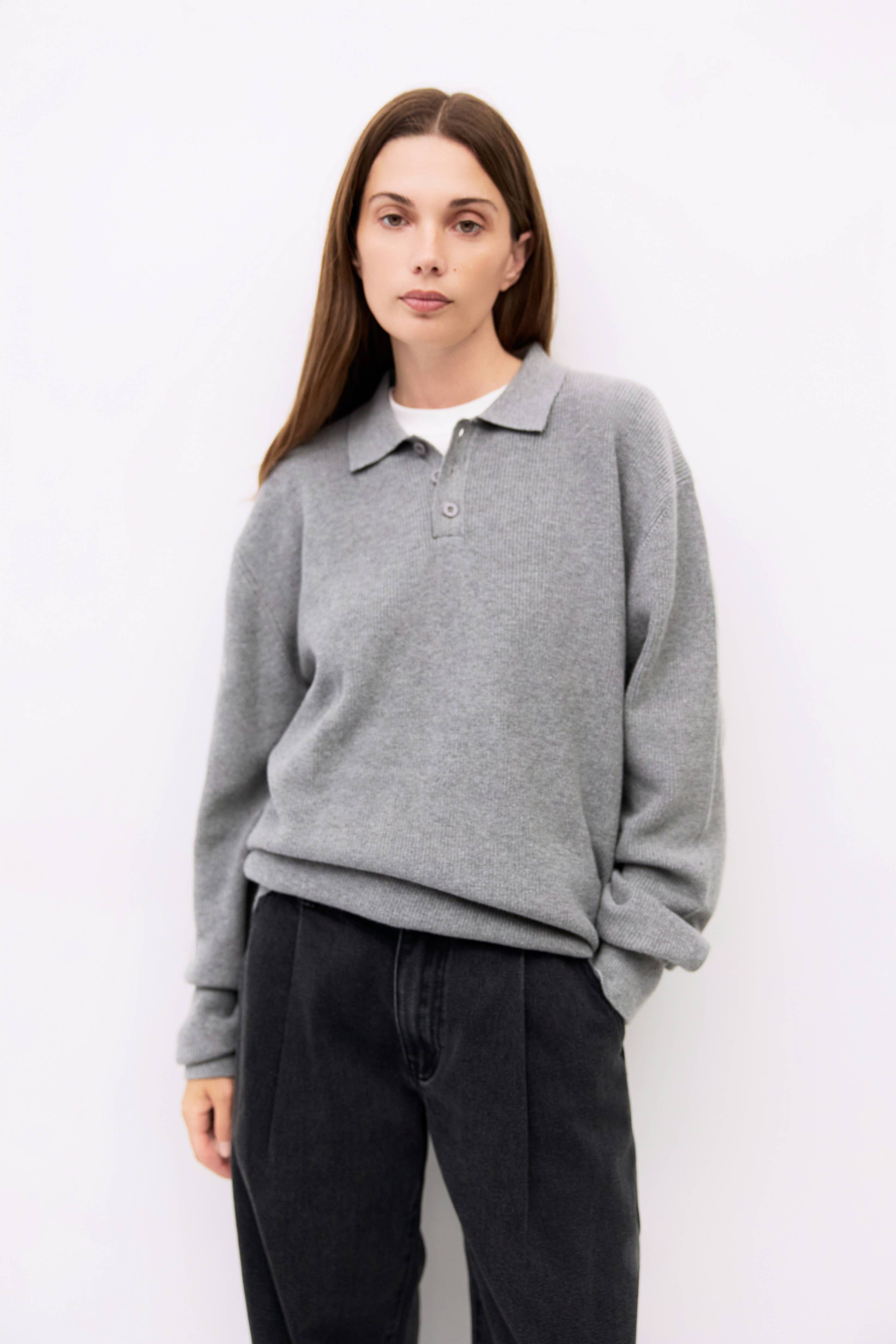 MOD REF - Wholesale Knit Sweater - Unisex - The Damien Sweater | Knit Polo Sweater Top7