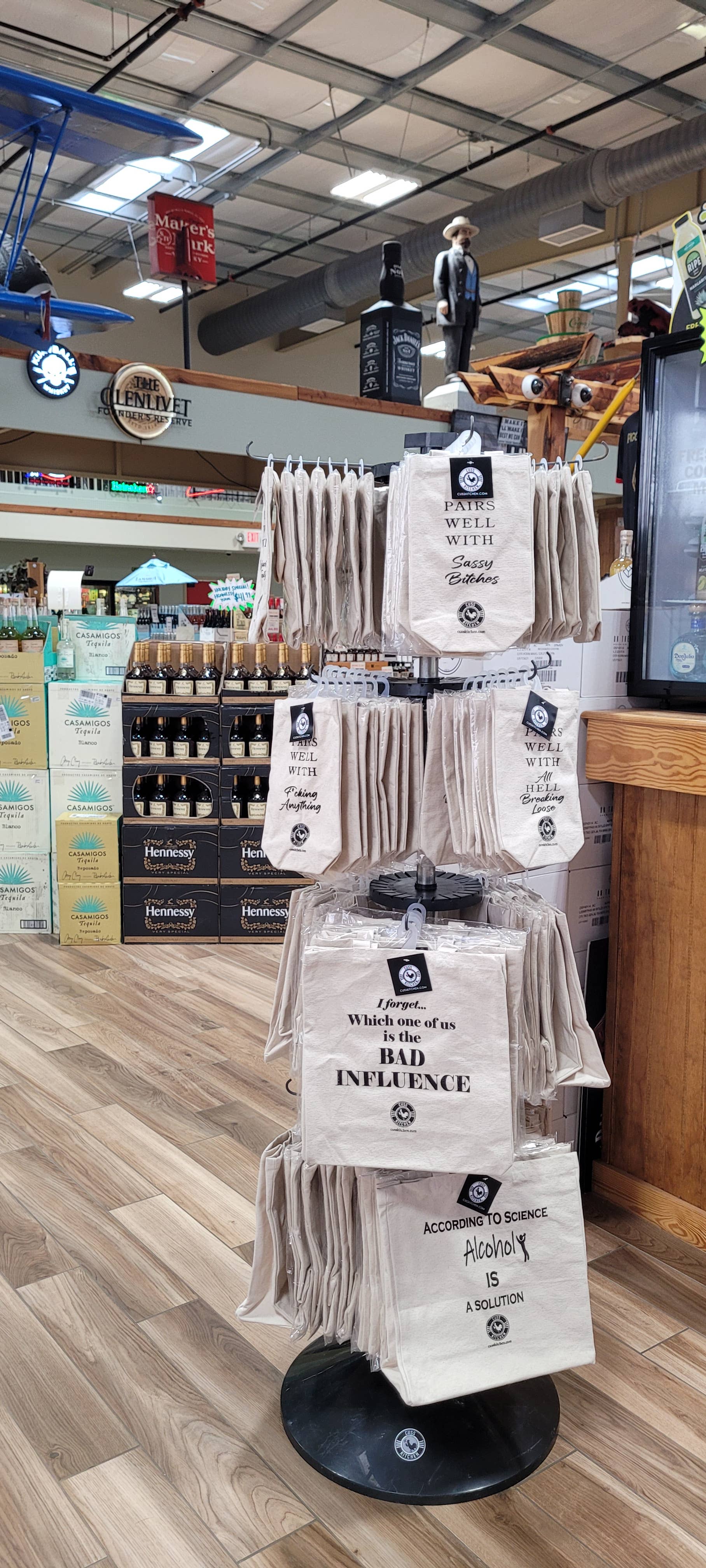 Cuss Kitchen - Wholesale Wine Gift Bag - BAG BUNDLE Funny Canvas Fabric Wine Bag Gift Bag Bundle1