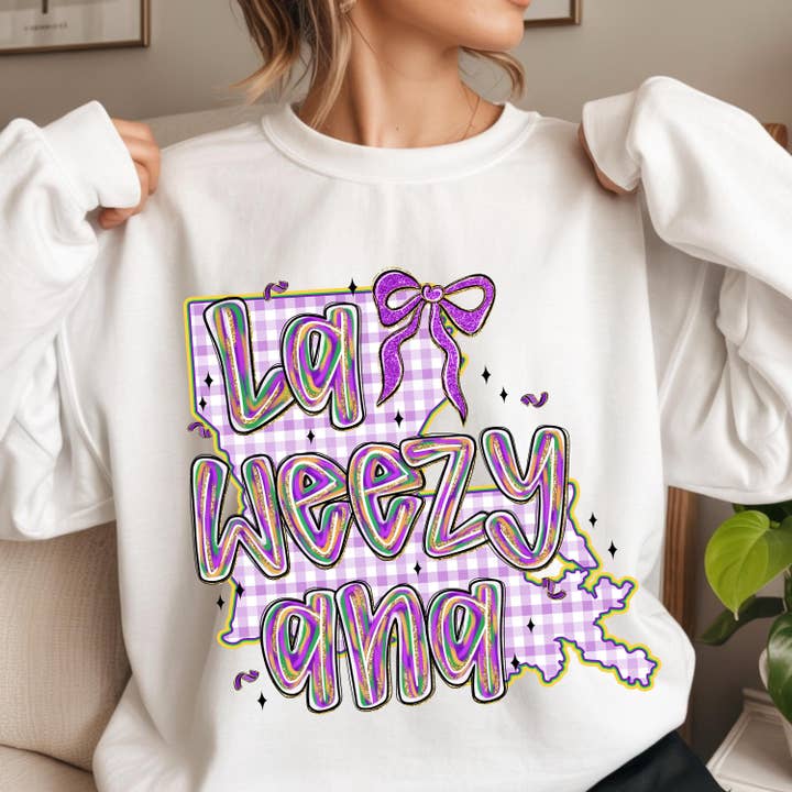 Mardi Gras Tee, La Weezy Ana Shirt, Louisiana Map Sweater for wholesale by DLT Ecommerce