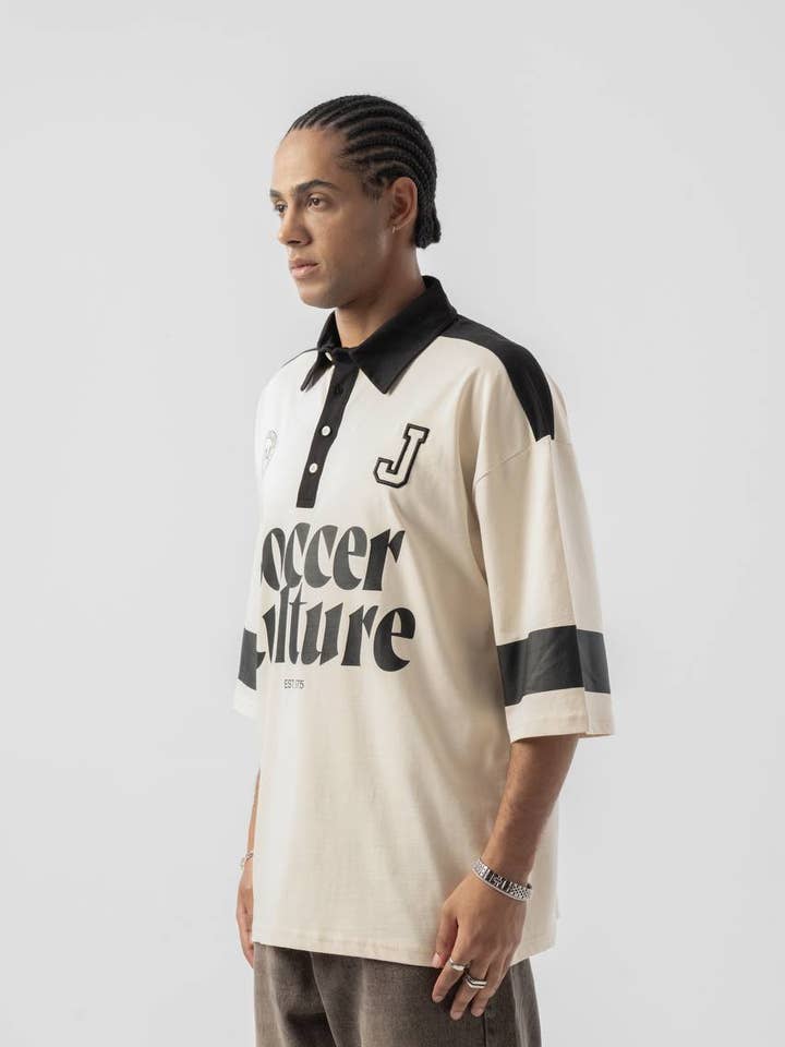 Oversized Polo Collar Rugby T-Shirt – Soccer Culture for wholesale by PremiumDenim