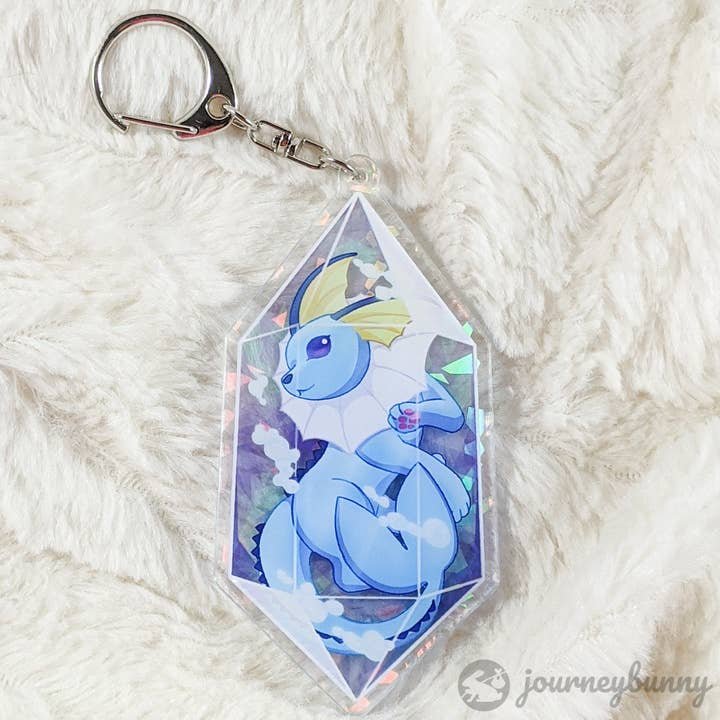 Journeybunny - Wholesale Keychain - Unisex - Water Evolution Crystal Holographic Acrylic Keychain