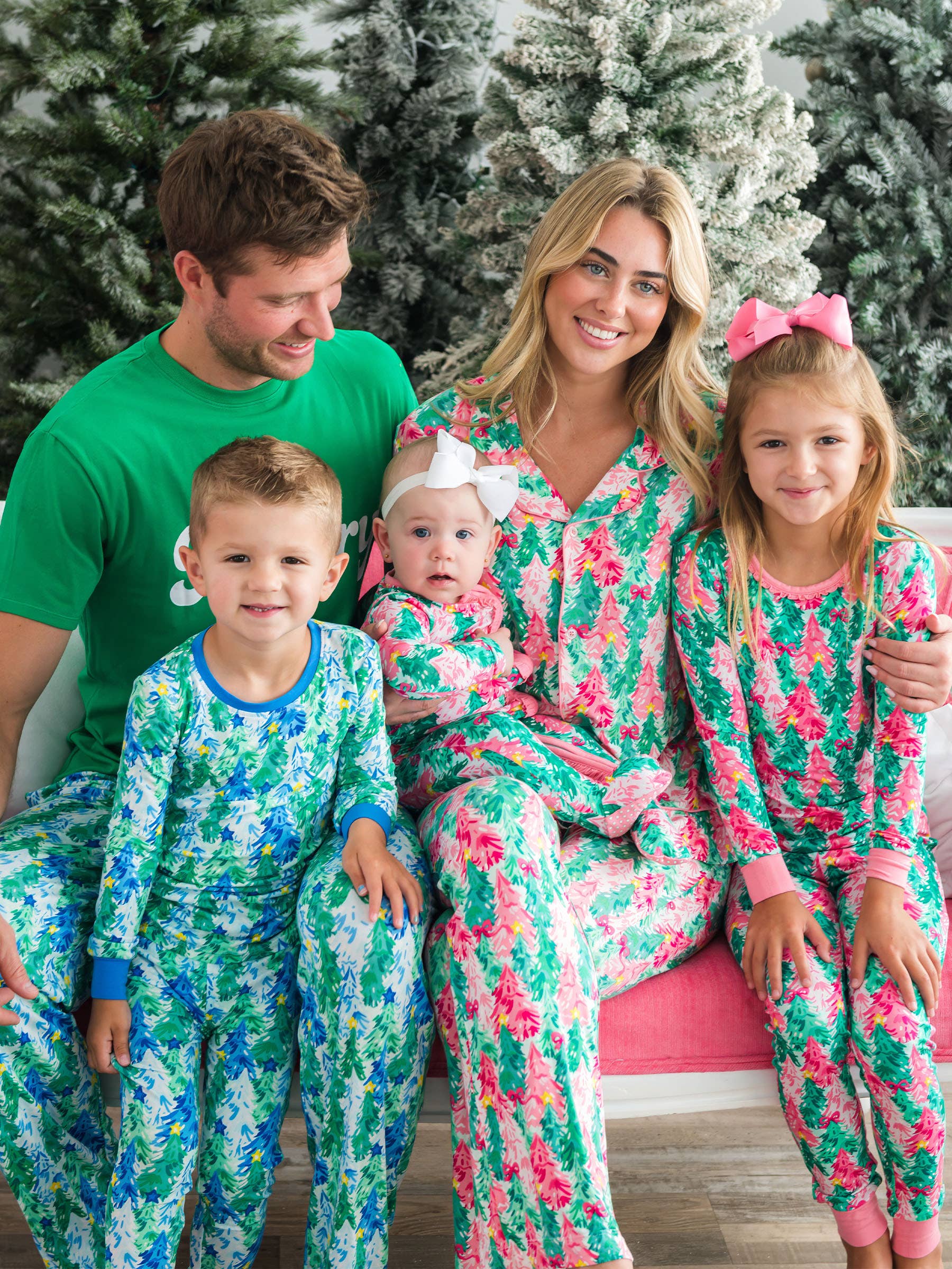 SoftSnooze™ Girls Bamboo Viscose Pink Jolly Grove Ruffle Long Sleeve Pajama Set for wholesale on Faire1