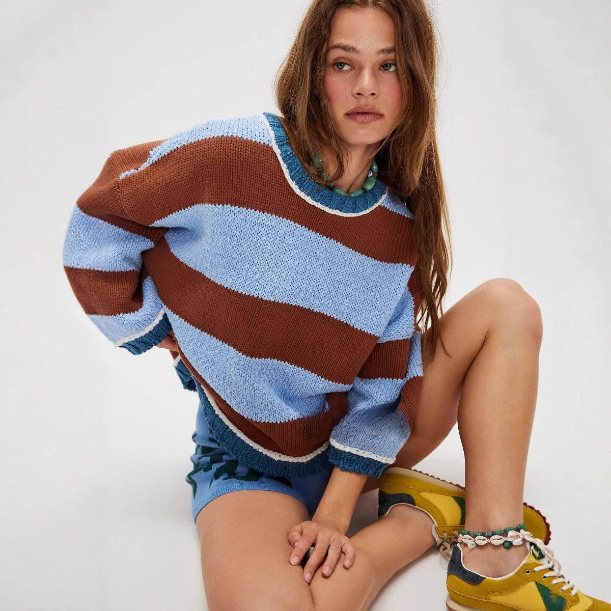 Lovesoft - Wholesale Knit Sweater - Women's - Colorblock Striped Knit Sweater | Oversized Pullover Top5