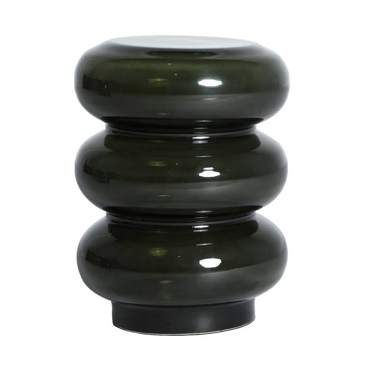 Tavolino ausiliario in vetro verde traslucido 30x30x41 per la vendita all'ingrosso da parte di Kodu