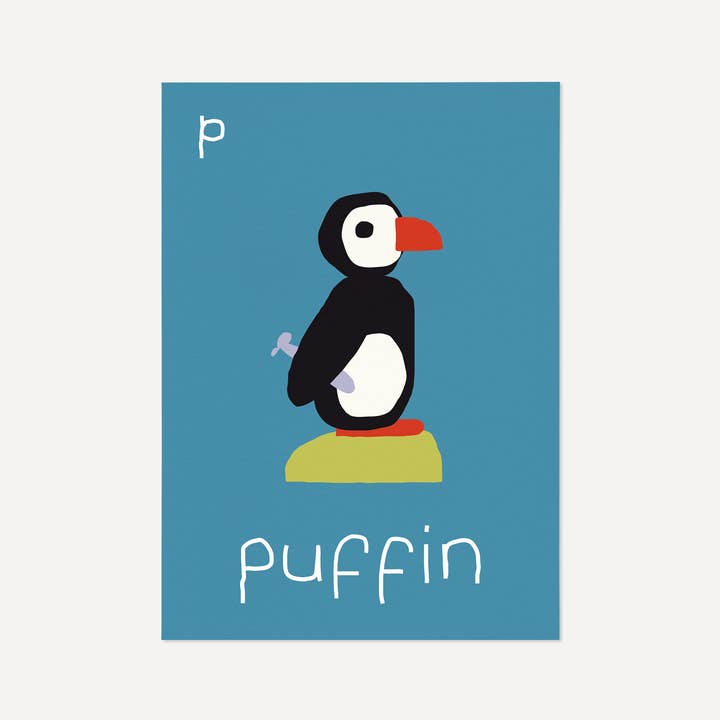 Surprise Radish - Wholesale Art Print - Puffin Art Print | Letter P Alphabet Print1
