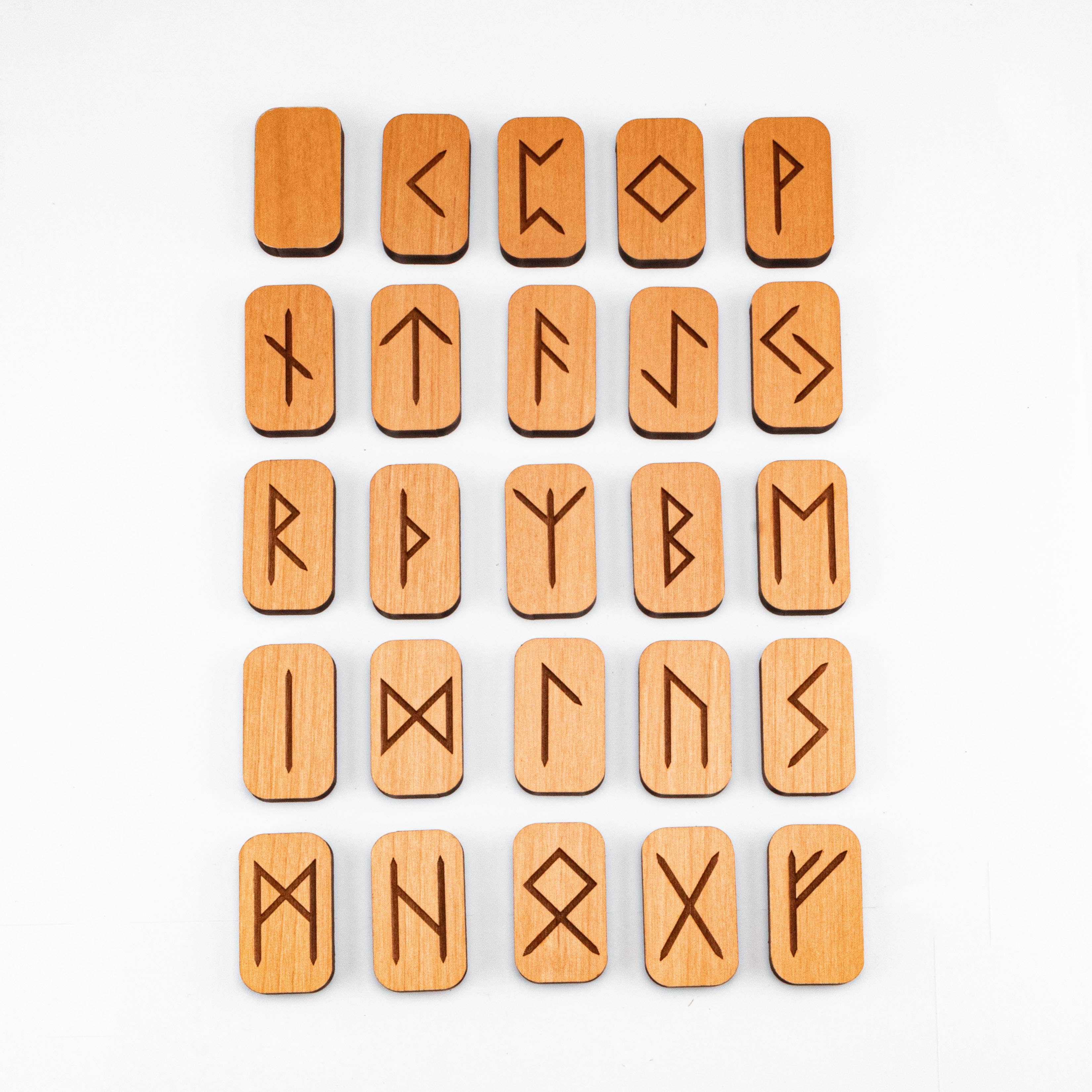 Woodland Woodworx - Wholesale Meditation Supplies - Elder Futhark Rune Set, Solid Engraved Alder Wood3
