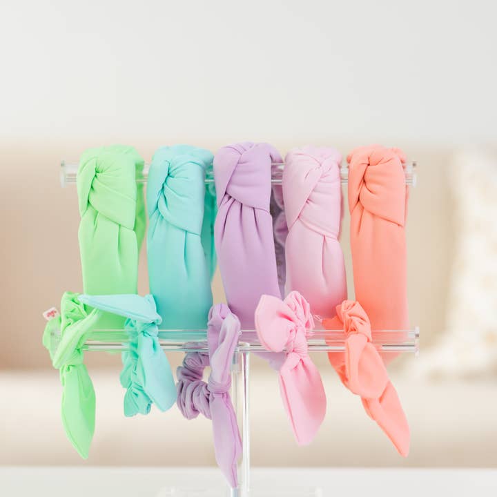 La Bella - Wholesale Fashion Headband - Women's - Peach Cobbler Neoprene Knotted Headband3