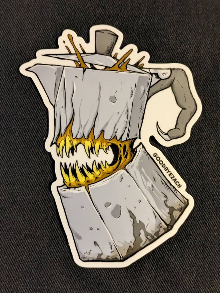 Coffee Pot Mimic Sticker for wholesale by Goodbye Zach