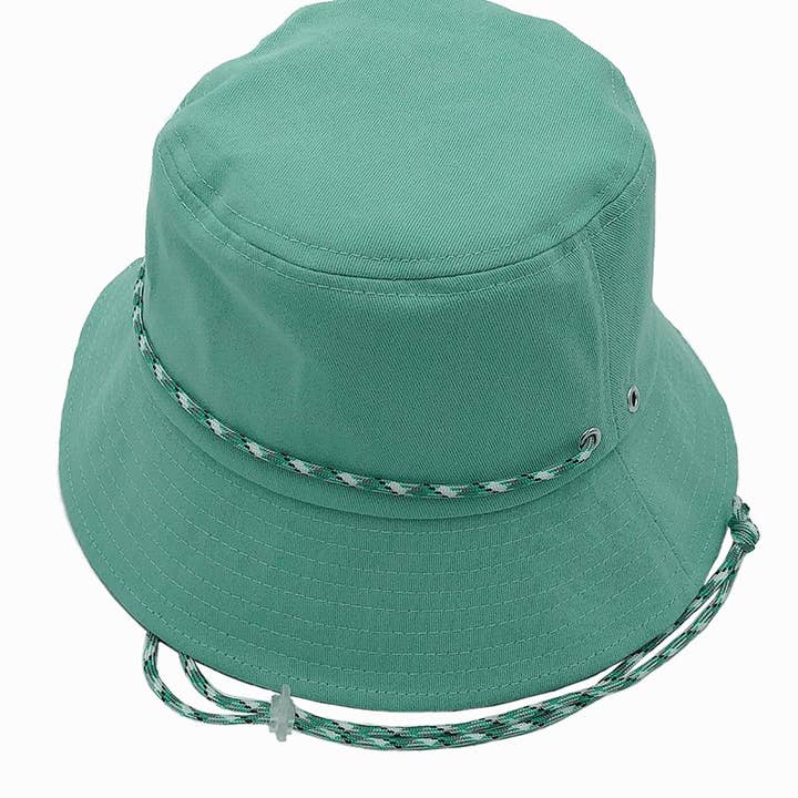 Fashion City - Wholesale Bucket Hat - Women's - Solid Chin String Cotton Safari Bucket Hat2