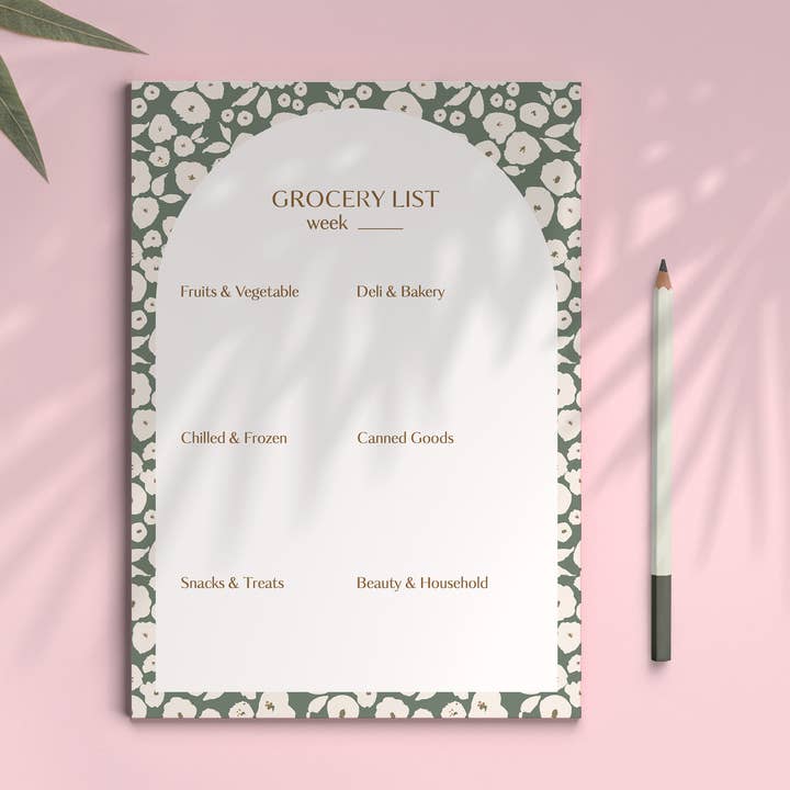 Luksus indkøbsliste notesblok, blomster købmand notesblok (kopi) for engroshandel hos Gabriela Dachin