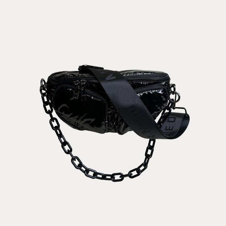 AHDORNED - Wholesale Belt Bag - Women's - Rachel Double Pocket Puffy Sling/Waist Bag w/Black Resin Cha23